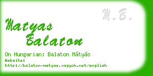matyas balaton business card